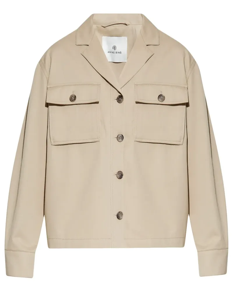 Anine Bing Hemdjacke aus Baumwolle - Nude Nude