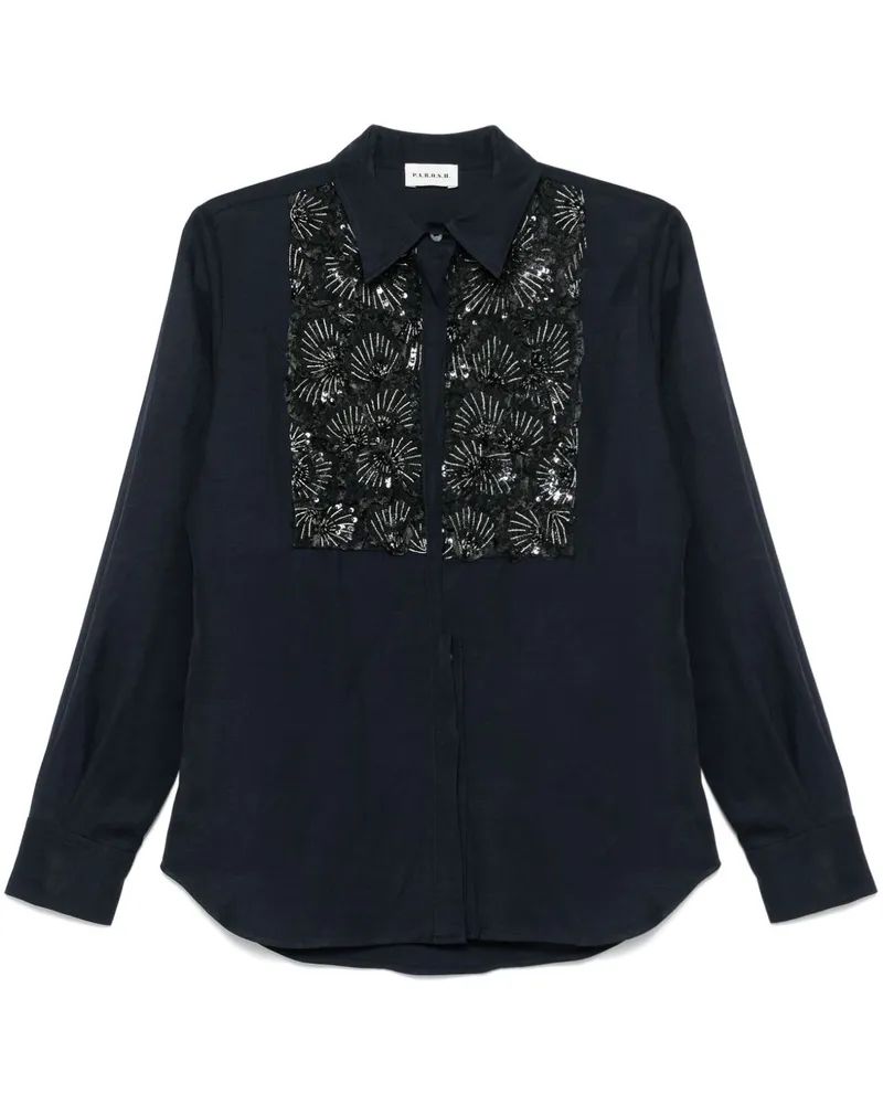 P.A.R.O.S.H. Hemd mit Pailletten - Blau Blau