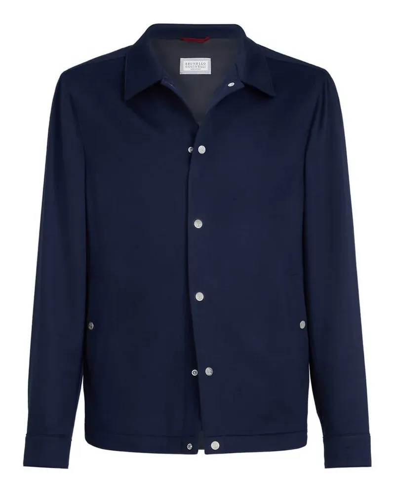 Brunello Cucinelli Hemdjacke aus Kaschmir mit Flanellstruktur - Blau Blau