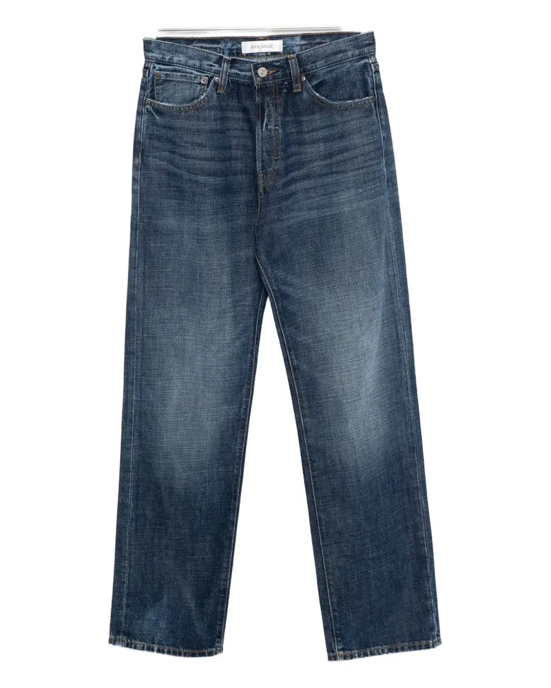 Aya Muse buckled straight leg jeans - Blau Blau