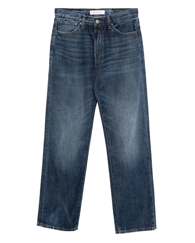 Aya Muse buckled straight leg jeans - Blau Blau