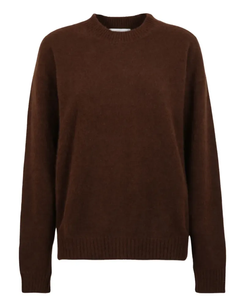 Laneus Gerippter Pullover mit rundem Ausschnitt - Braun Braun