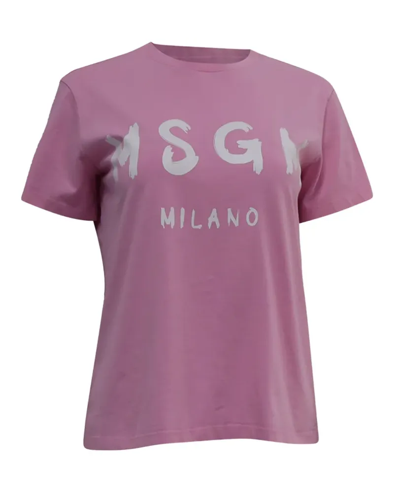 MSGM logo-print T-shirt - Rosa Rosa