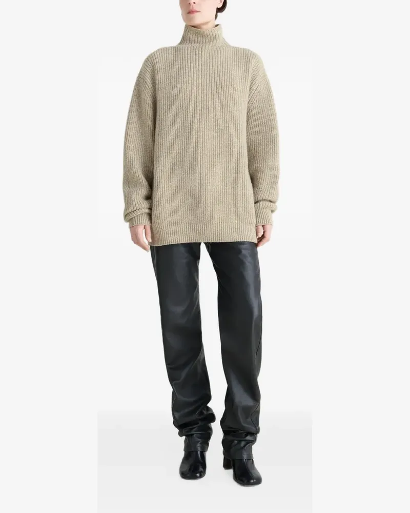 Christophe Lemaire Gerippter Pullover mit Stehkragen - Nude Nude