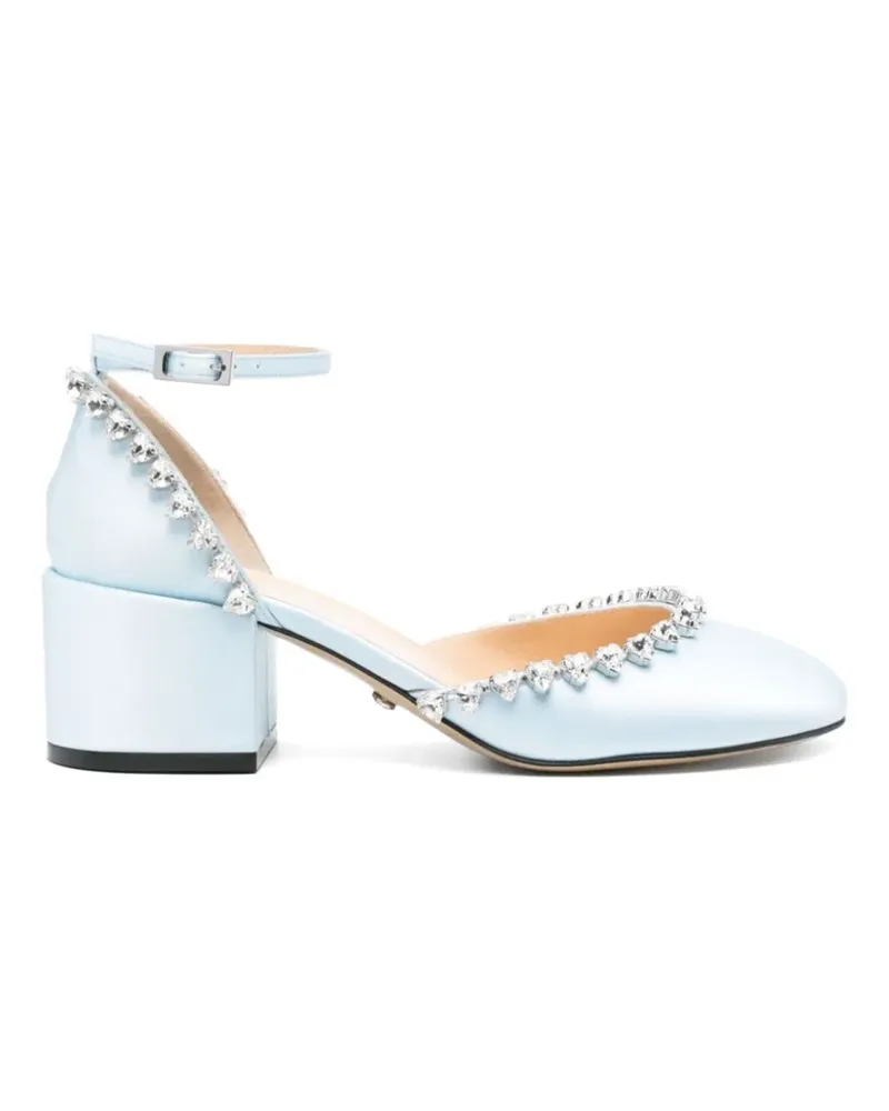 Mach & Mach Audrey Sandalen aus Satin 55mm - Blau Blau