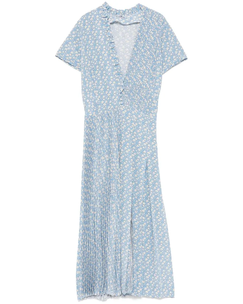 Ermanno Scervino Midikleid mit Blumen-Print - Blau Blau