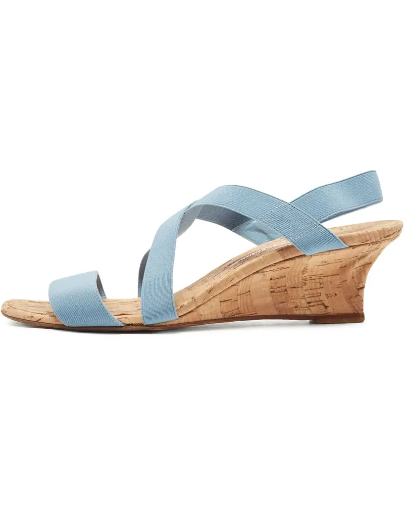 Manolo Blahnik Pre-owned Terwe Wedge-Sandalen 60mm - Blau Blau