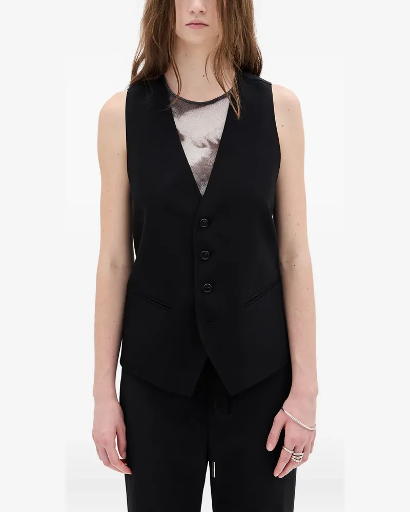 Ann Demeulemeester Charlotte Weste mit Knopfverschluss - Schwarz Schwarz