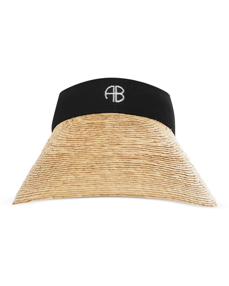 Anine Bing Venus raffia visor - Nude Nude