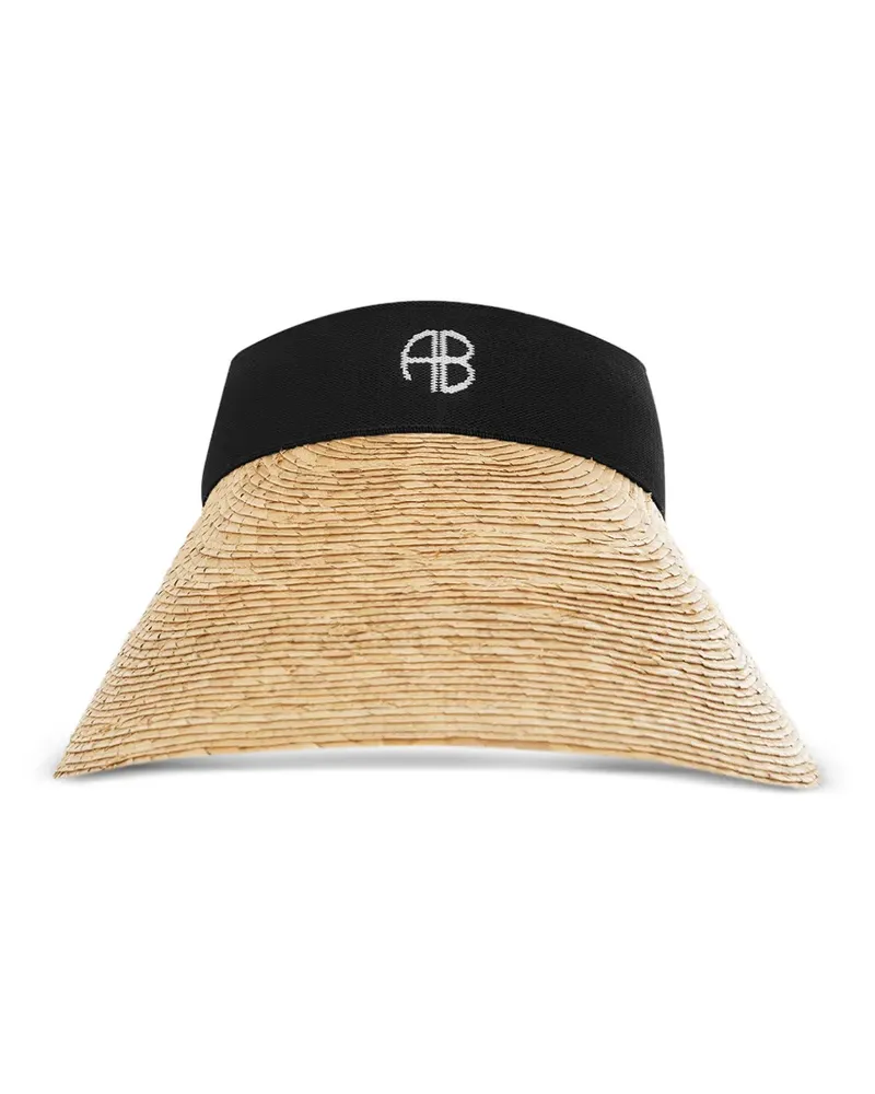 Anine Bing Venus raffia visor - Nude Nude