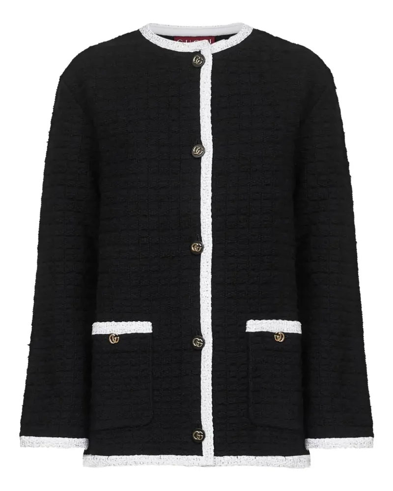 Gucci Zweifarbiger Tweed-Cardigan - Schwarz Schwarz