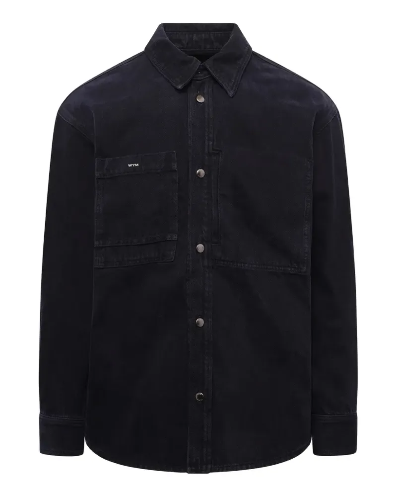 Wooyoungmi logo-detail denim shirt - Schwarz Schwarz