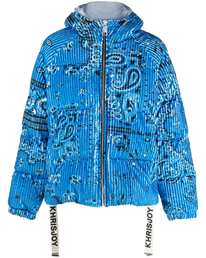 KHRISJOY Cordjacke mit Paisley-Print - Blau Blau