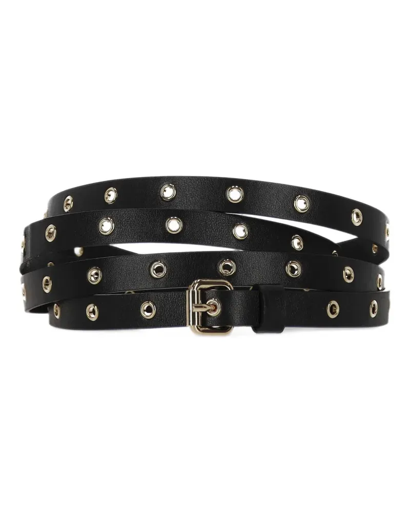Orciani eyelet-embellished leather belt - Schwarz Schwarz