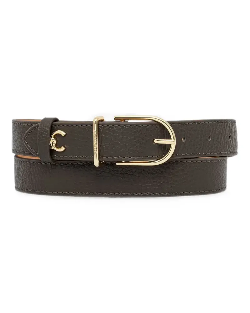 Coccinelle logo-plaque pebbled-leather belt - Grün Grün