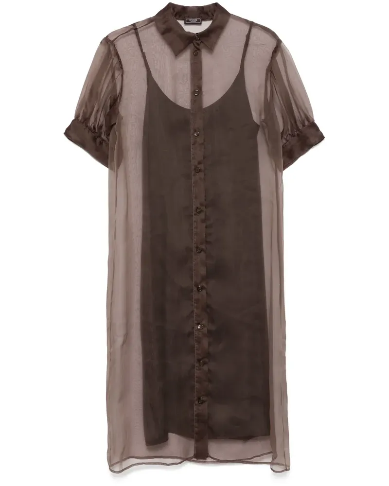 Peserico Semi-transparentes Hemdkleid - Braun Braun