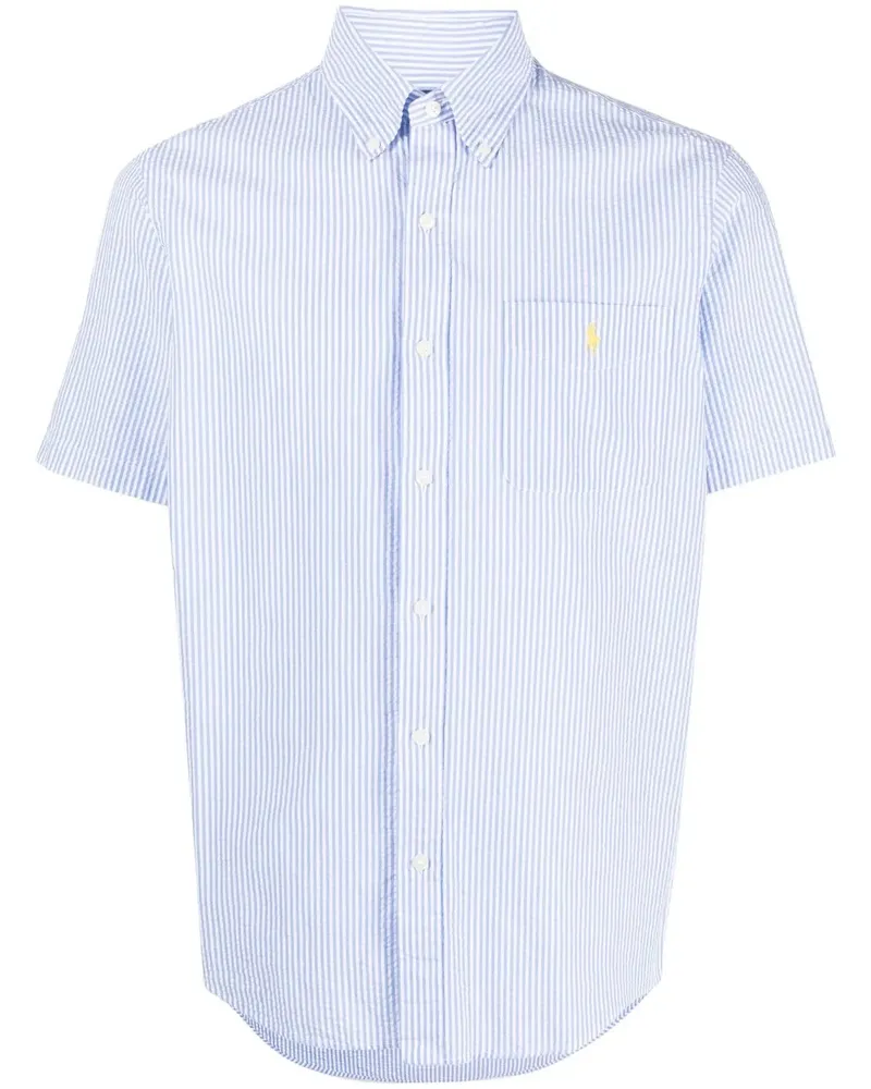 Ralph Lauren Gestreiftes Hemd mit Logo-Stickerei - Blau Blau