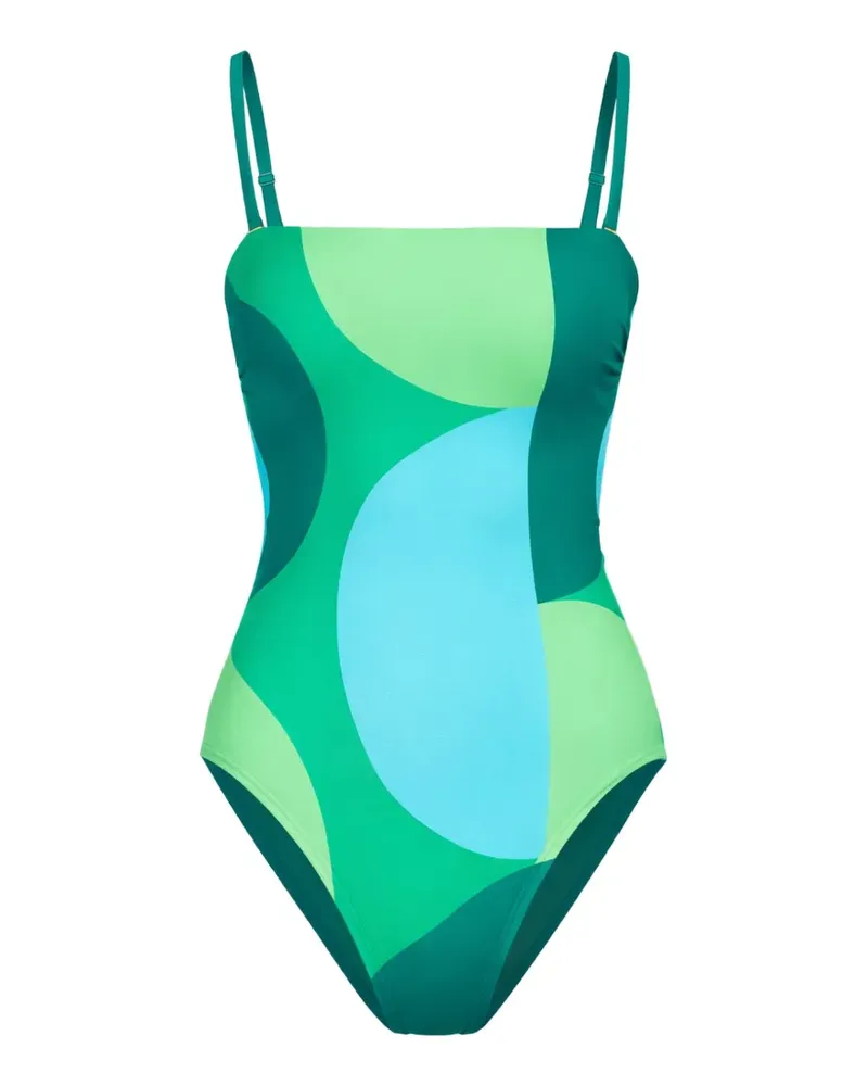 Seafolly Australia patterned bandeau swimsuit - Grün Grün