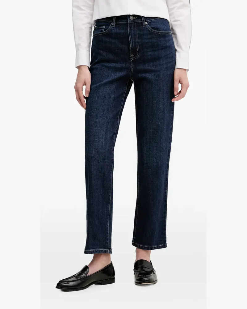 DKNY logo-patch straight-leg jeans - Blau Blau
