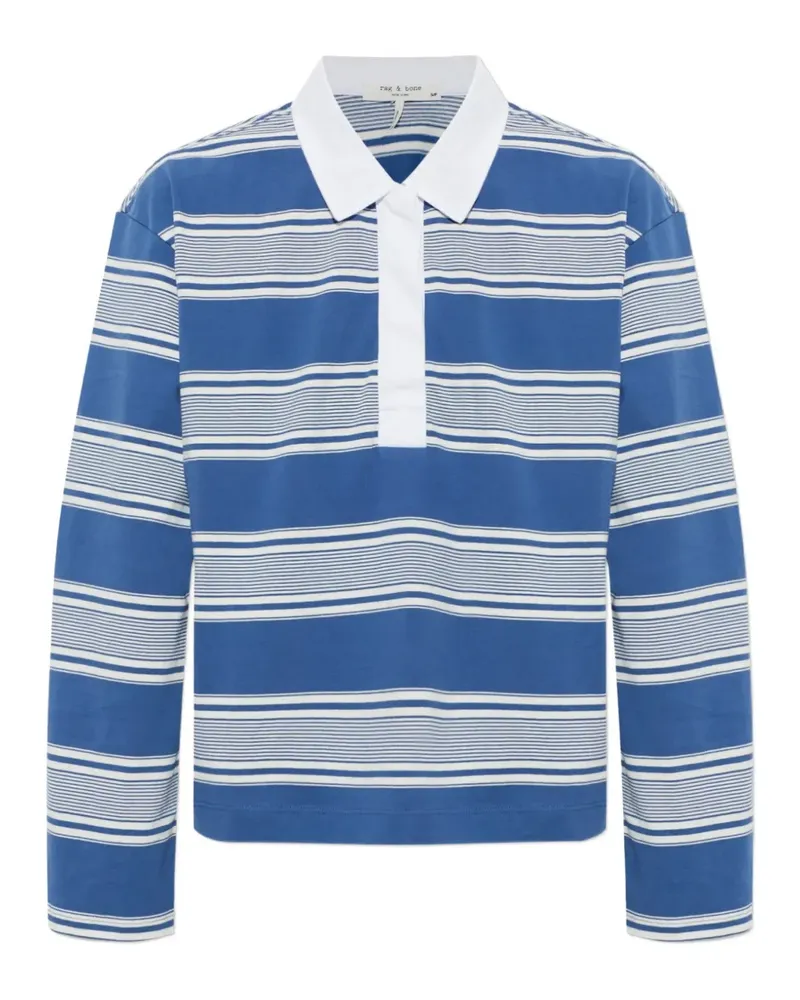 Rag & Bone Kelly striped long-sleeve polo shirt - Blau Blau
