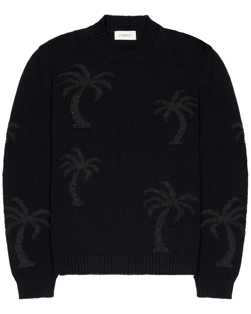 Laneus Pullover mit Jacquard - Schwarz Schwarz
