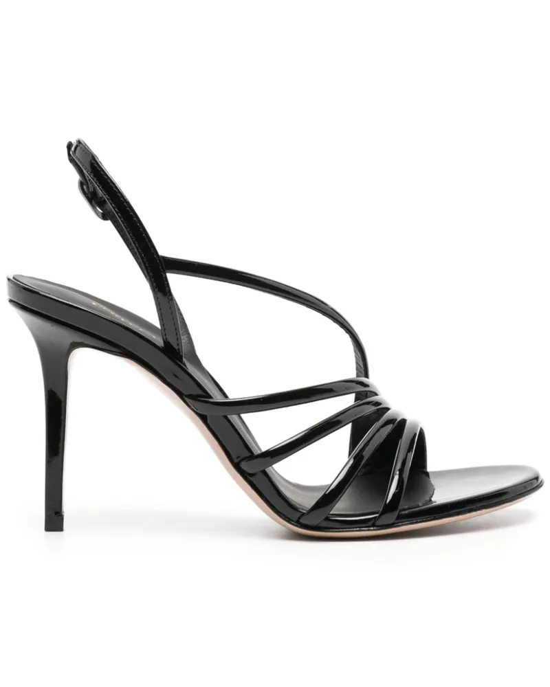 Le Silla Scarlet Sandalen aus Lackleder 105mm - Schwarz Schwarz