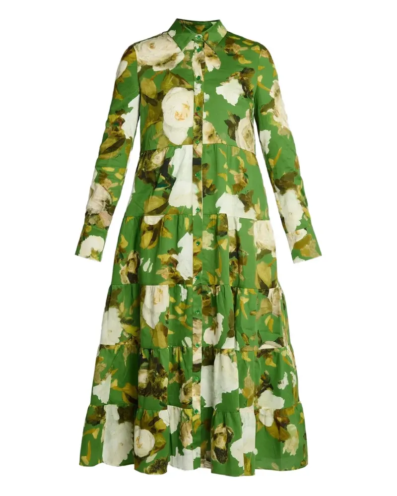 Erdem Midikleid mit Blumen-Print - Grün Grün