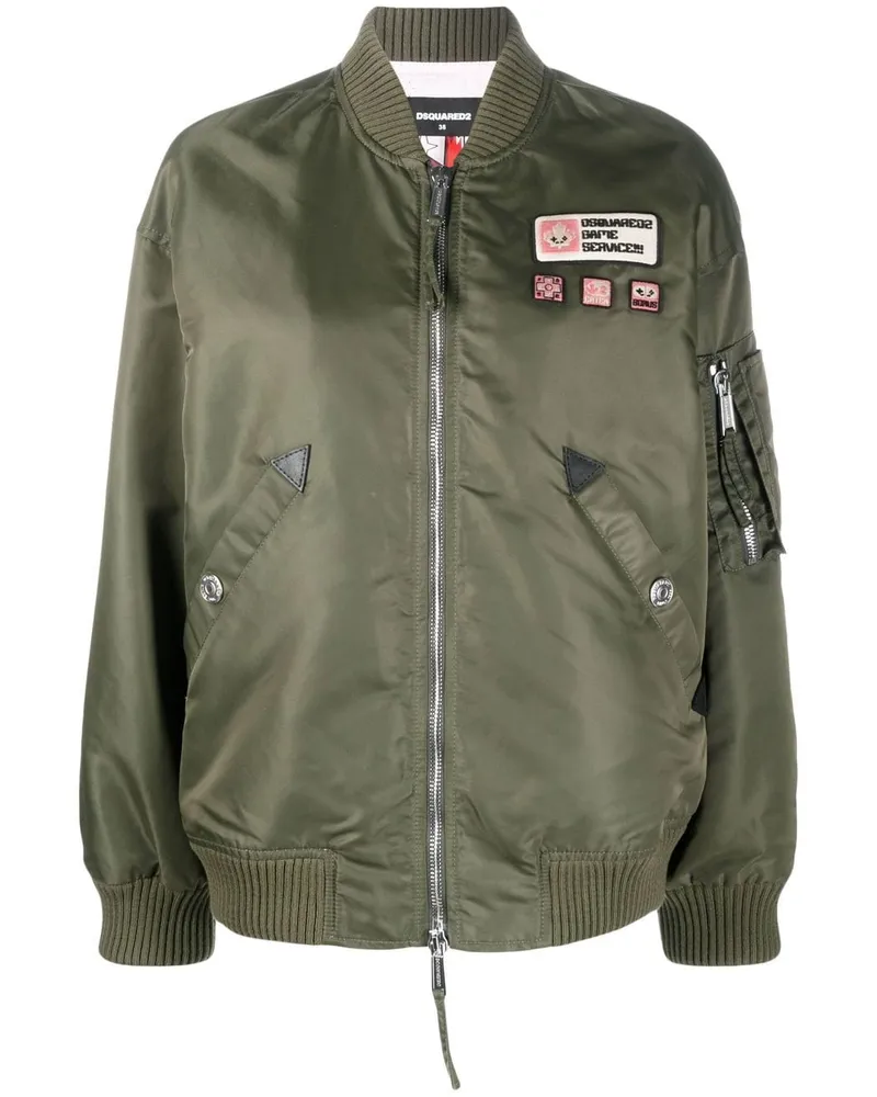 Dsquared2 Bomberjacke mit Patches - Grün Grün