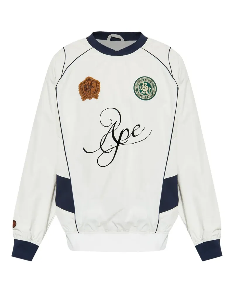 BAPE Sweatshirt mit Logo-Applikation - Weiß Weiß