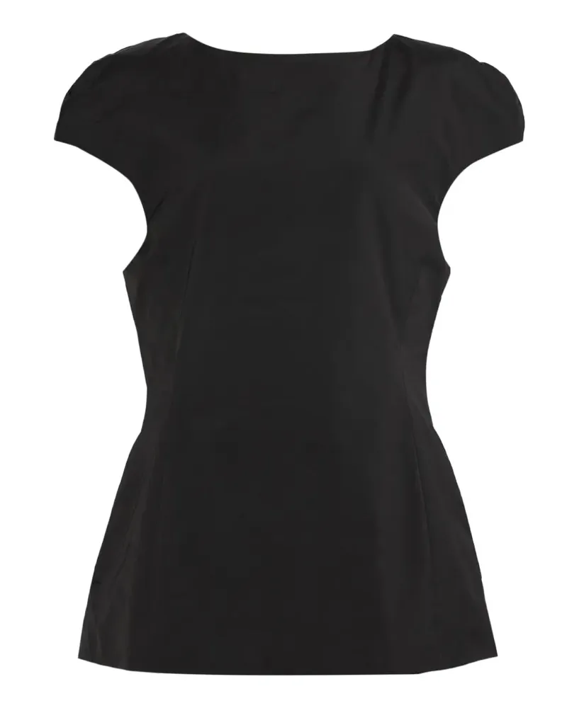 AMOMENTO Taft-Minikleid mit angeschnittenen Ärmeln - Schwarz Schwarz