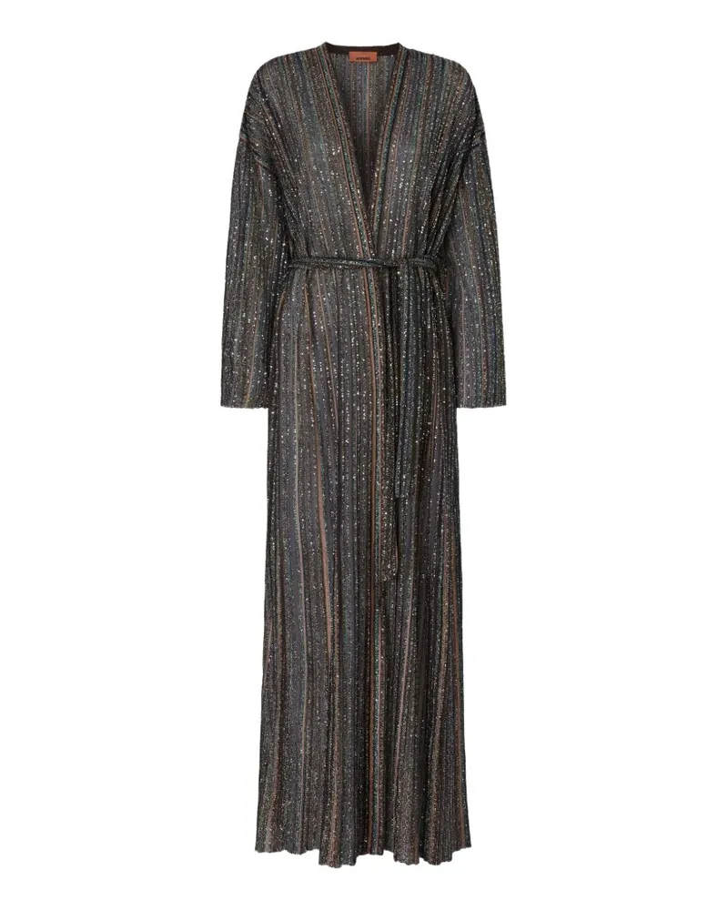 Missoni belted striped cardi coat - Schwarz Schwarz