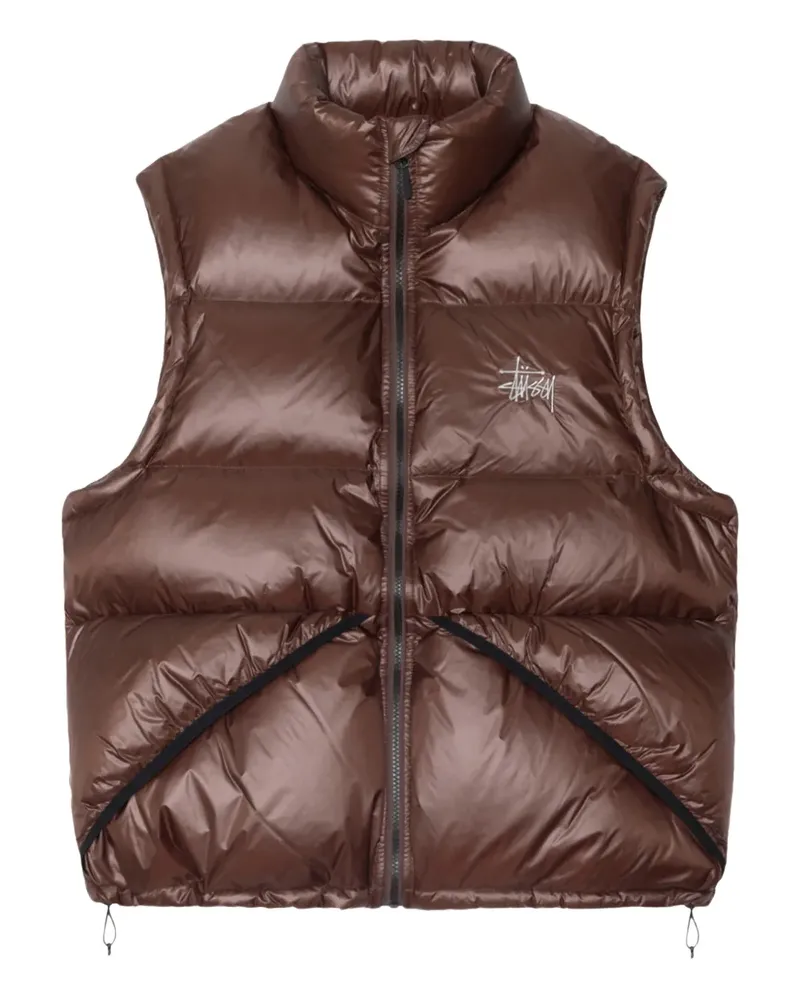 Stüssy Gefütterte Weste mit Reißverschluss - Braun Braun