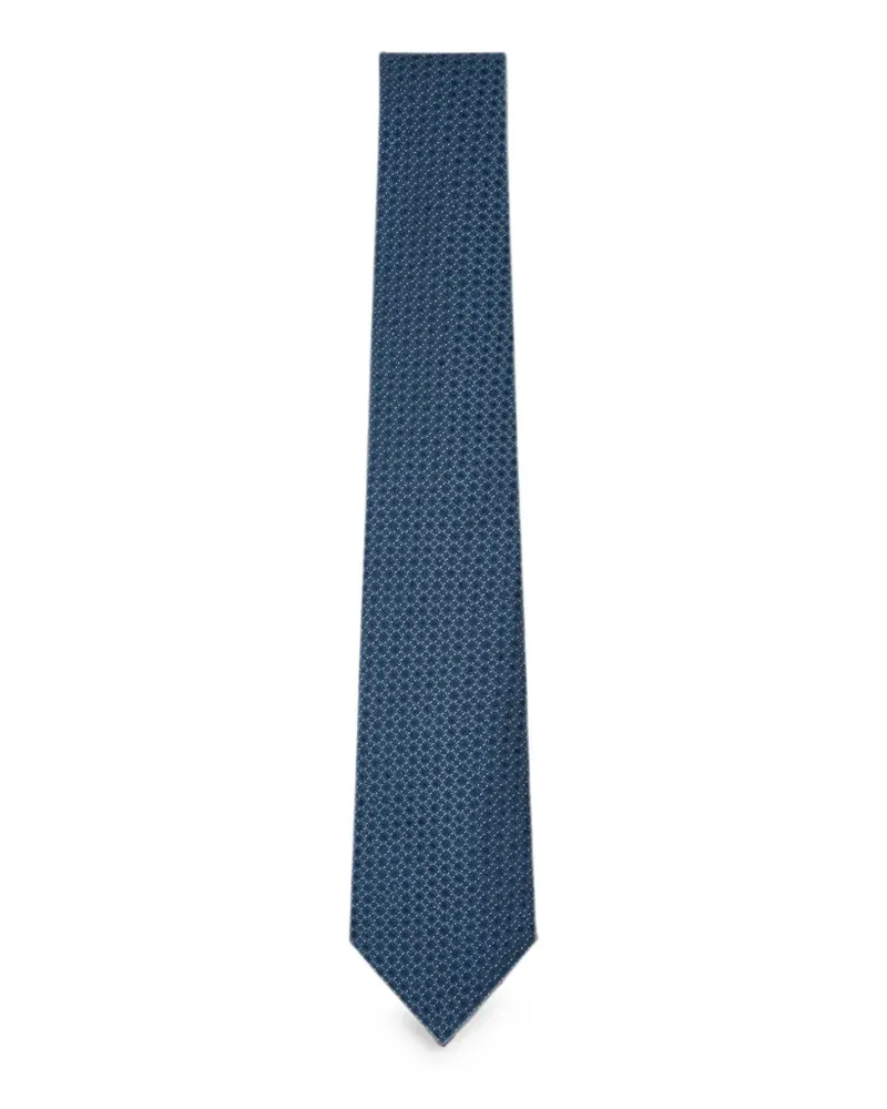 Canali Seidengemisch-Krawatte mit geometrischem Muster - Blau Blau