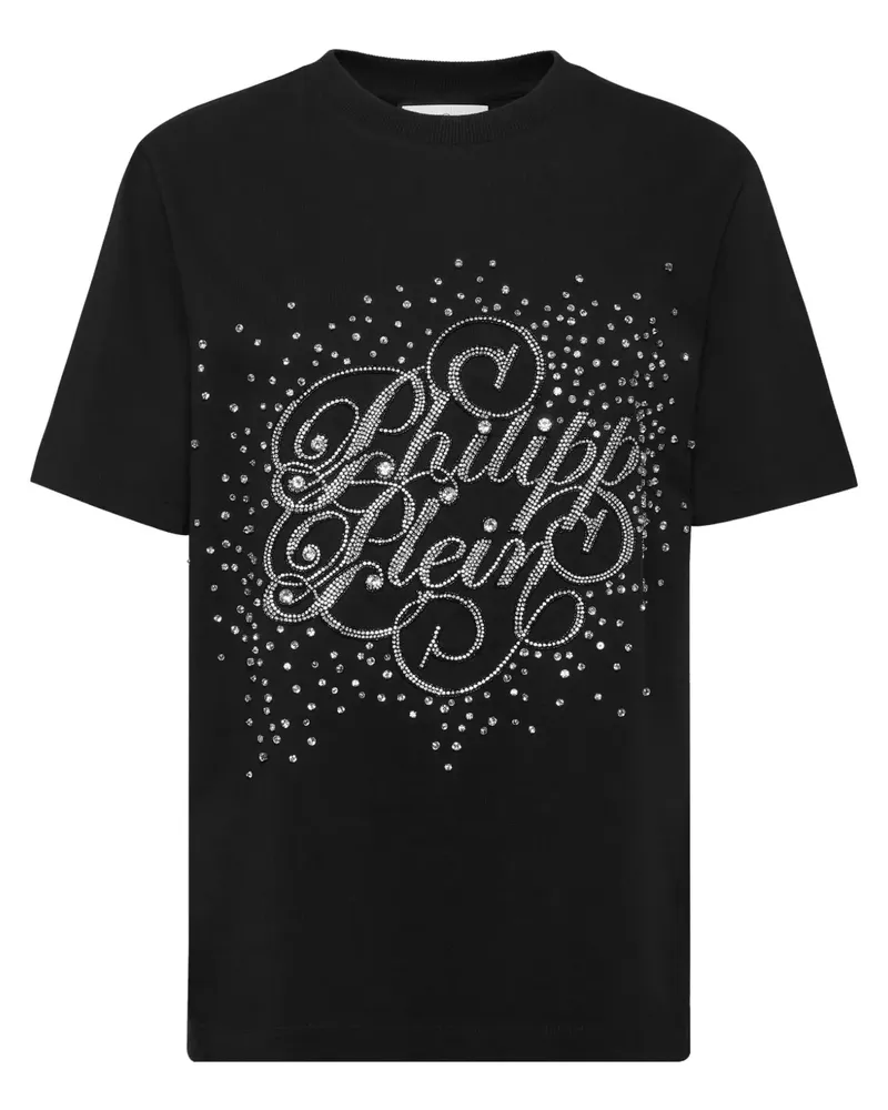 Philipp Plein T-Shirt mit Kristallen - Schwarz Schwarz
