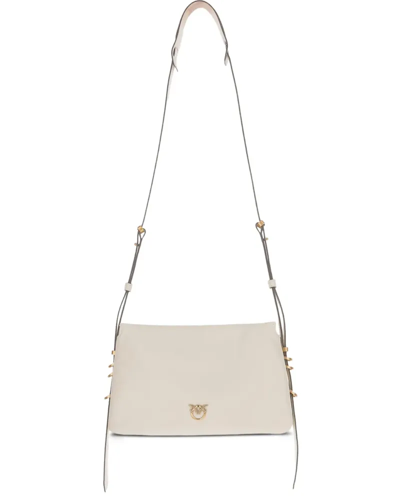 Pinko Umhängetasche mit Logo-Schild - Weiß Weiß