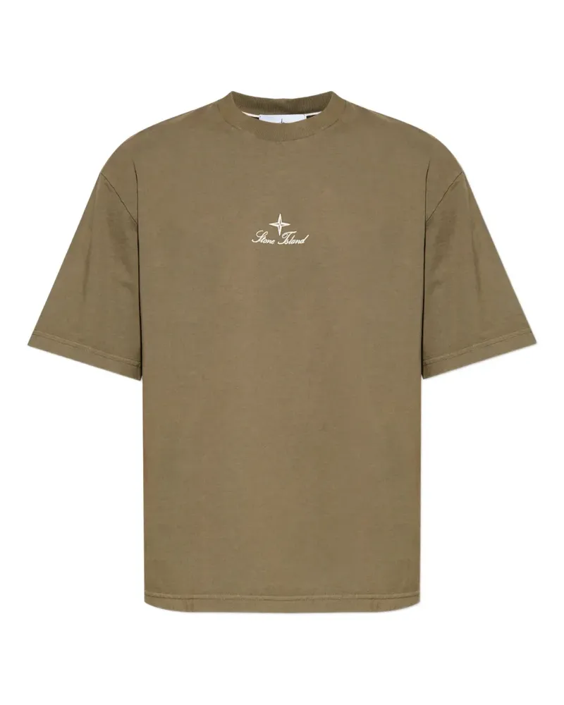 Stone Island stitched-detail T-shirt - Braun Braun