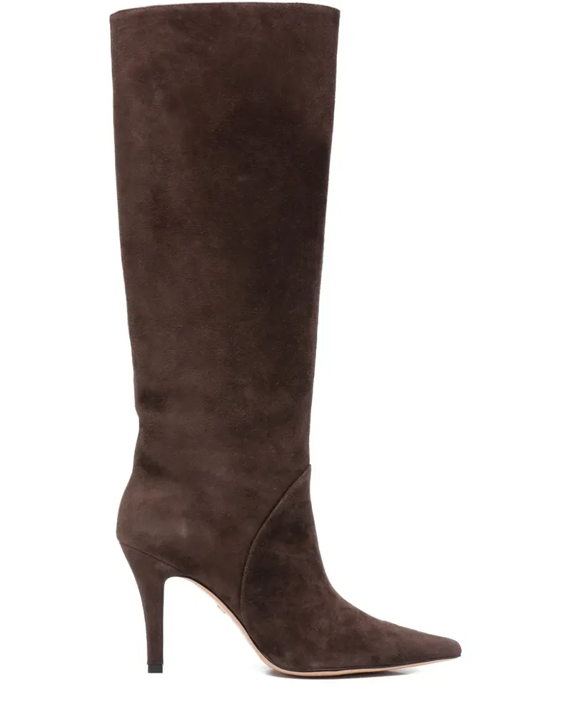 Lola Cruz Kniehohe Stiefel aus Wildleder - BROWN Brown