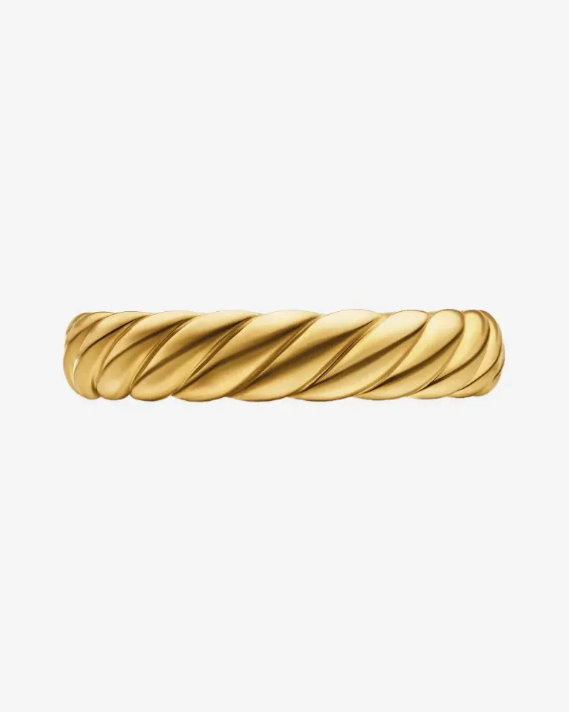 David Yurman 18kt Sculpted Cable Gelbgoldring (4,6mm Gold
