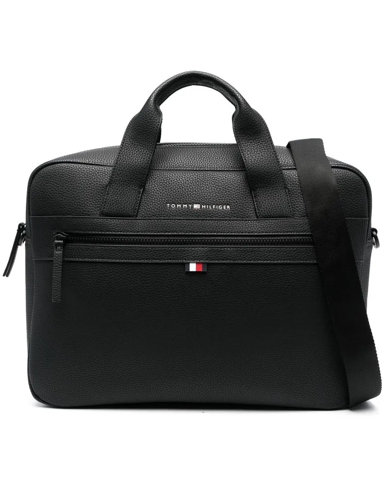 Tommy Hilfiger Laptoptasche mit Logo-Schild - Schwarz Schwarz