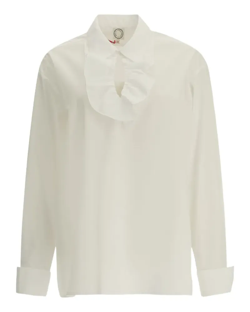 Inès de la Fressange T-Shirt mit Rüschenborten - Weiß Weiß