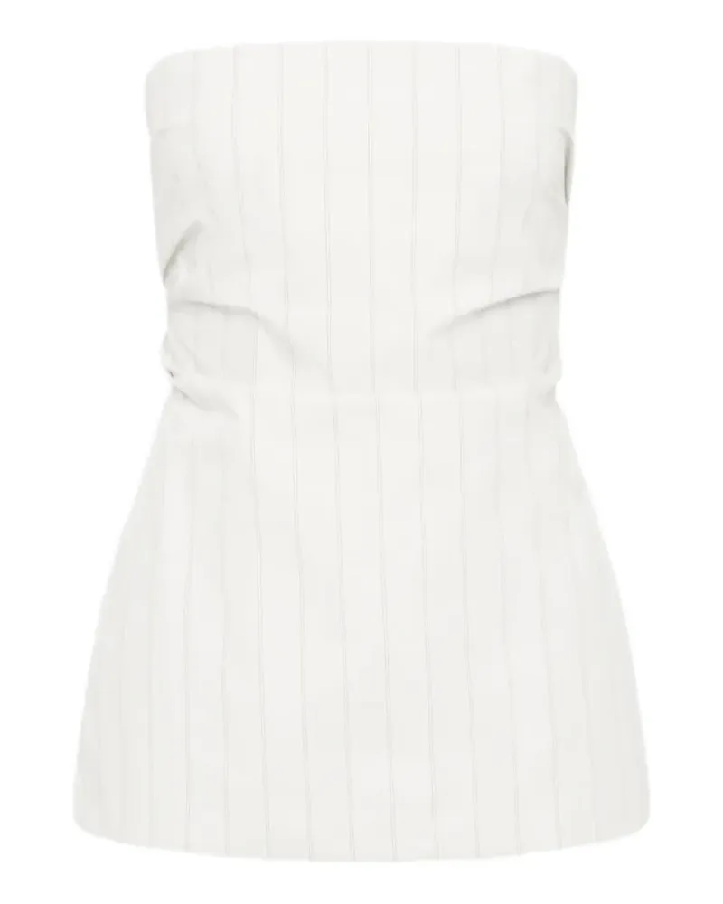 St. Agni Strapless Tie Back pinstriped top - Nude Nude