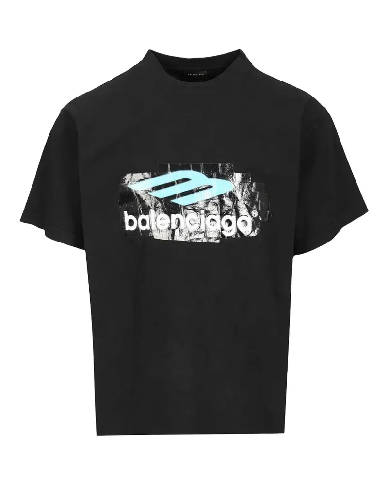Balenciaga Oversized printed T-shirt - Schwarz Schwarz