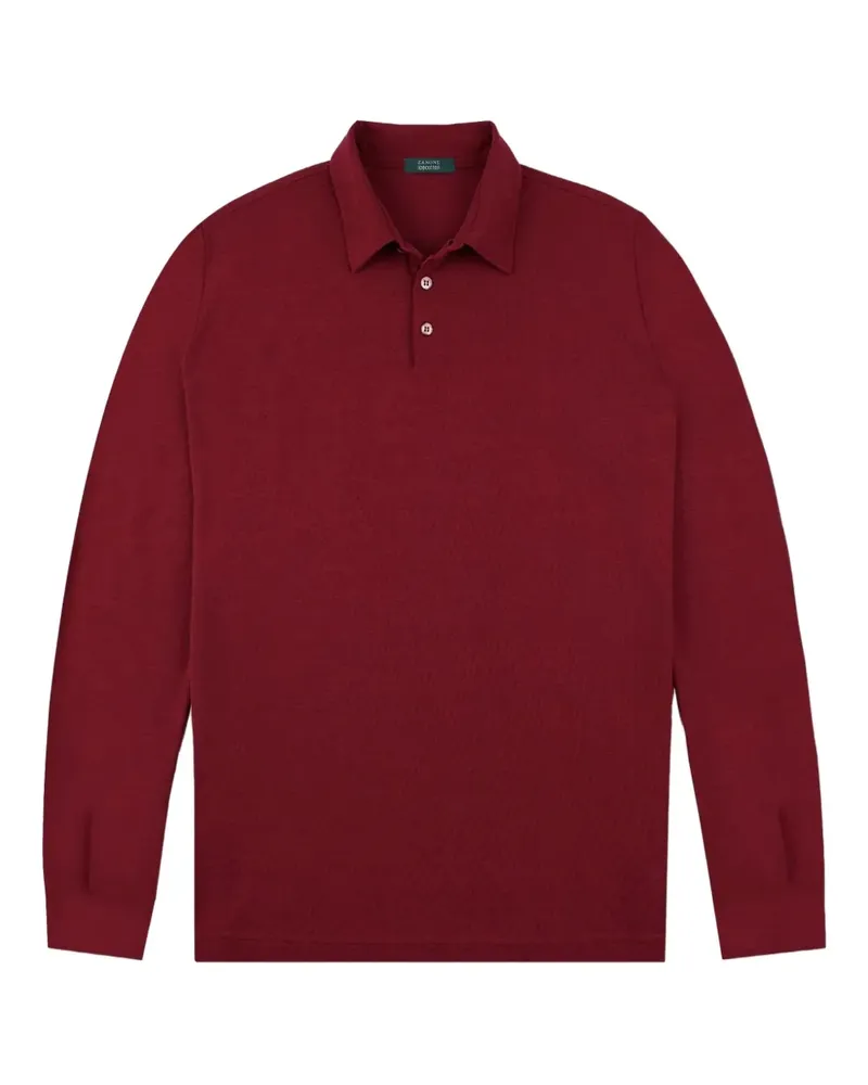 Zanone Poloshirt mit langen Ärmeln - Rot Rot