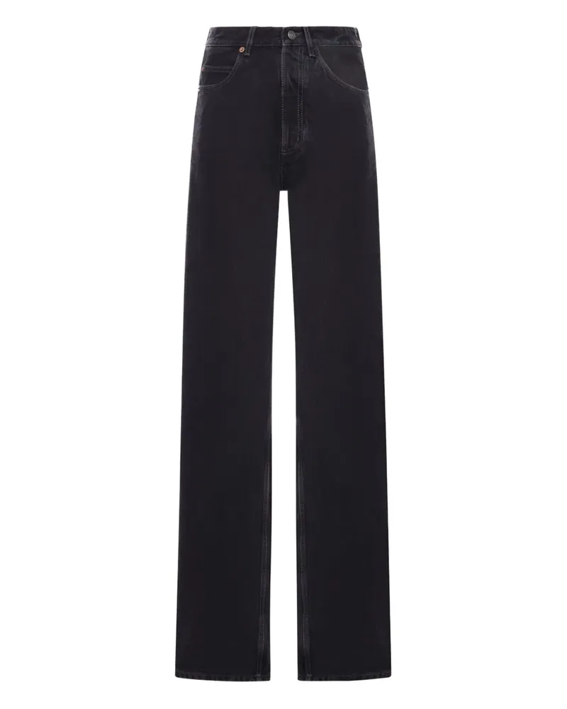 Saint Laurent Weite Jeans mit V-Bund - Schwarz Schwarz