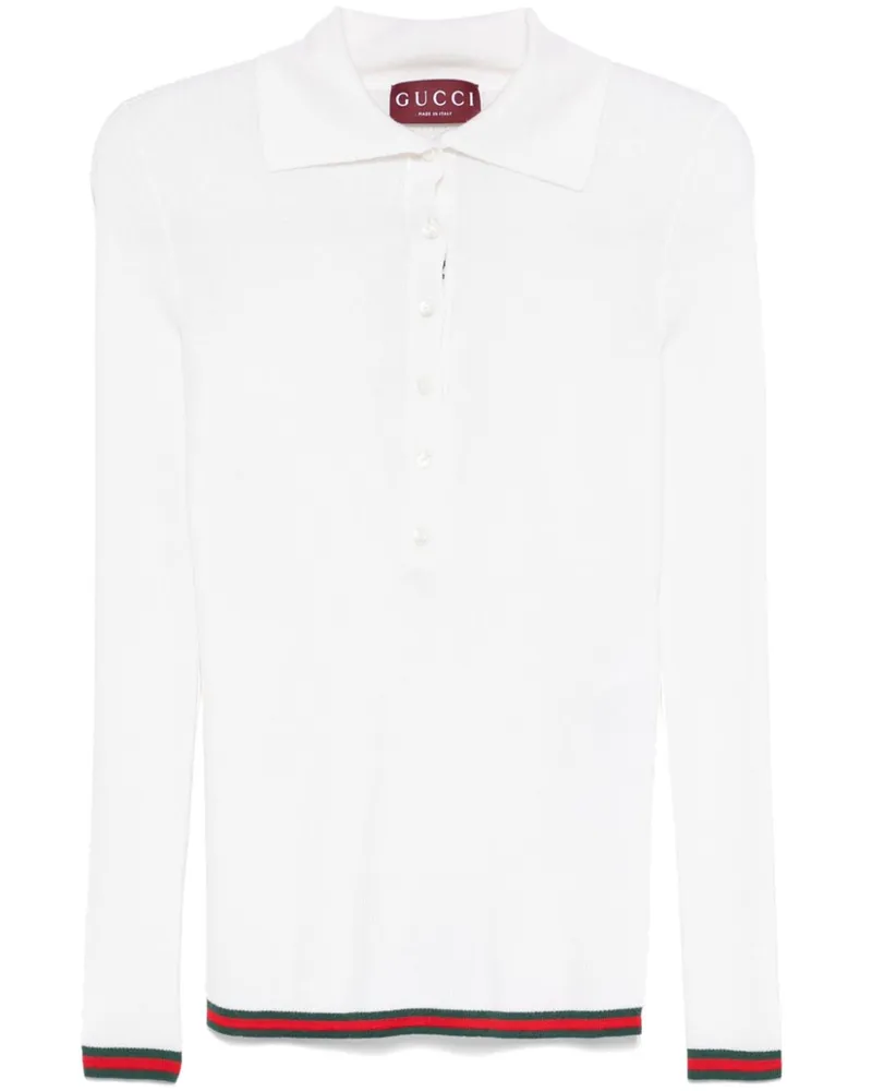 Gucci Poloshirt mit Webstreifen - Weiß Weiß