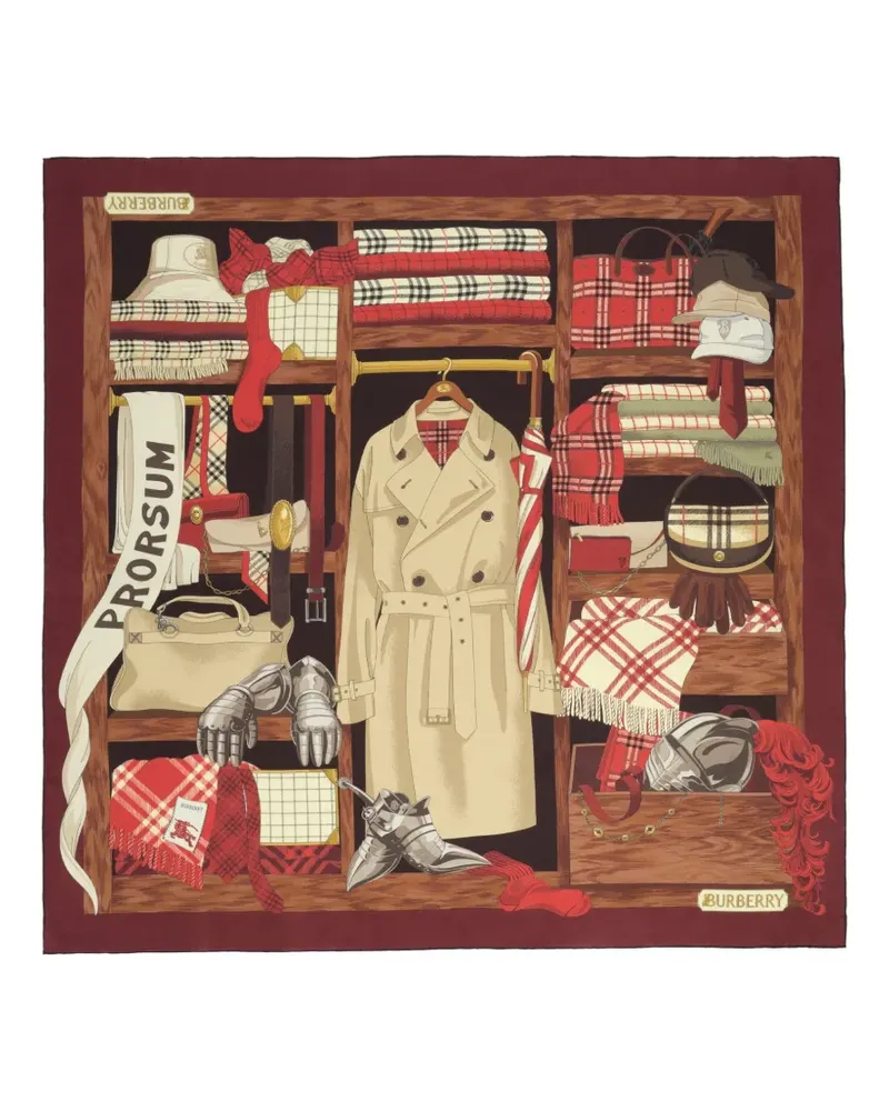 Burberry wardrobe silk scarf - Rot Rot