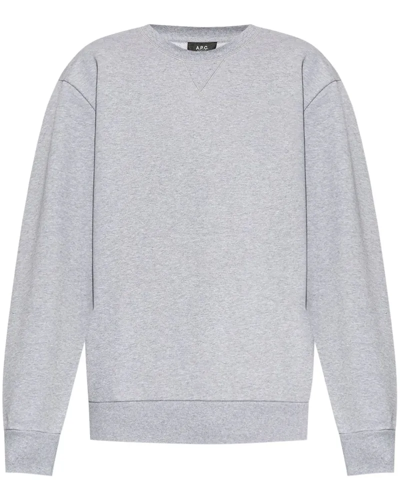 A.P.C. Sweatshirt mit V-Einsatz Grau