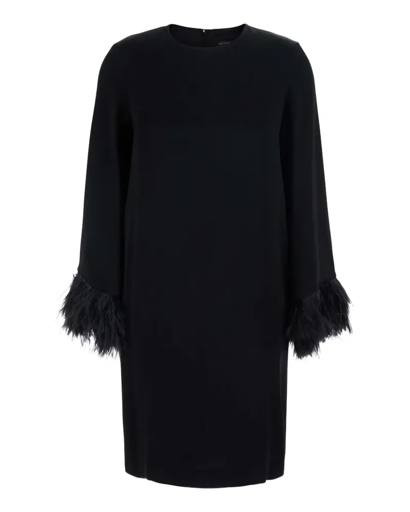 Antonelli Firenze Minikleid mit Federn - Schwarz Schwarz