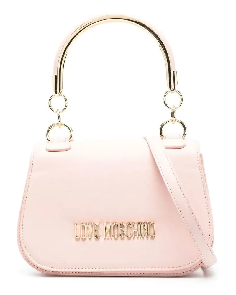 Moschino Handtasche mit Logo-Schild - Rosa Rosa