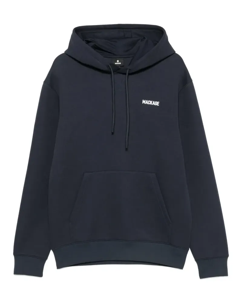 Mackage Kolton-Z logo-print drawstring cotton hoodie - Blau Blau